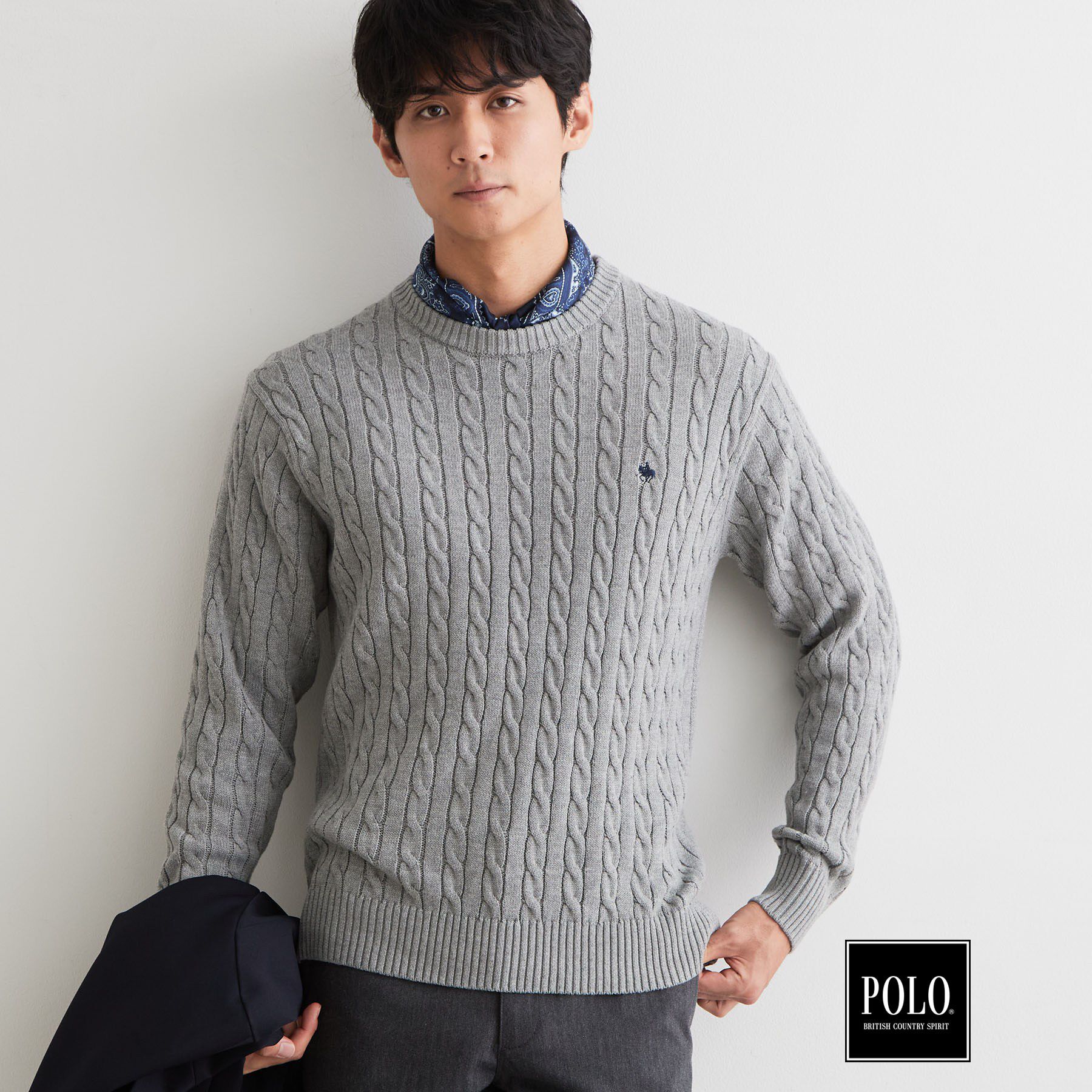 THE SHOP TK「POLO BCS / 別注ケーブルニット」|ニット・セーター|
