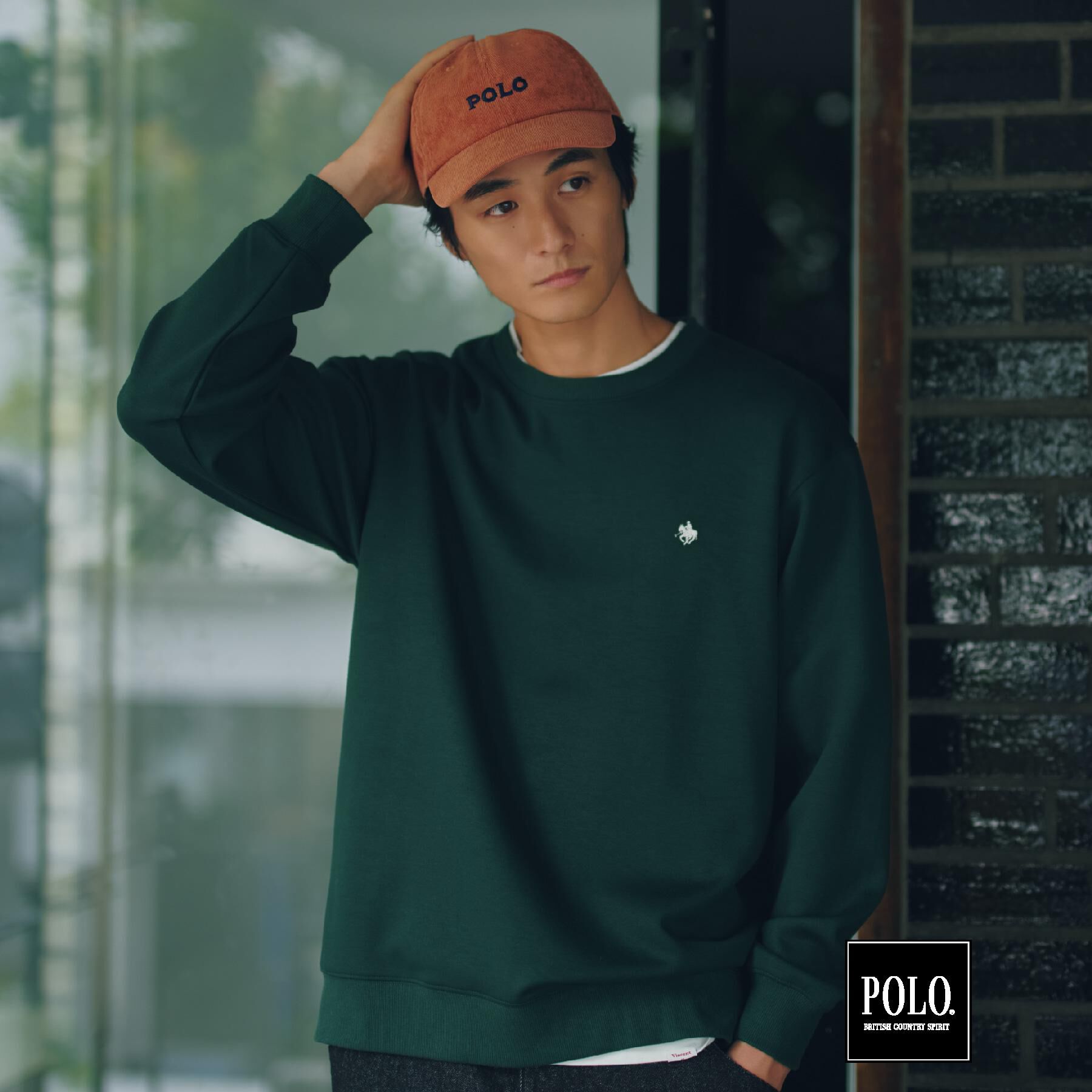 THE SHOP TK「POLO BCS ／ 別注ダンボールスウェット」|Tシャツ・カットソー|グリーン(024)