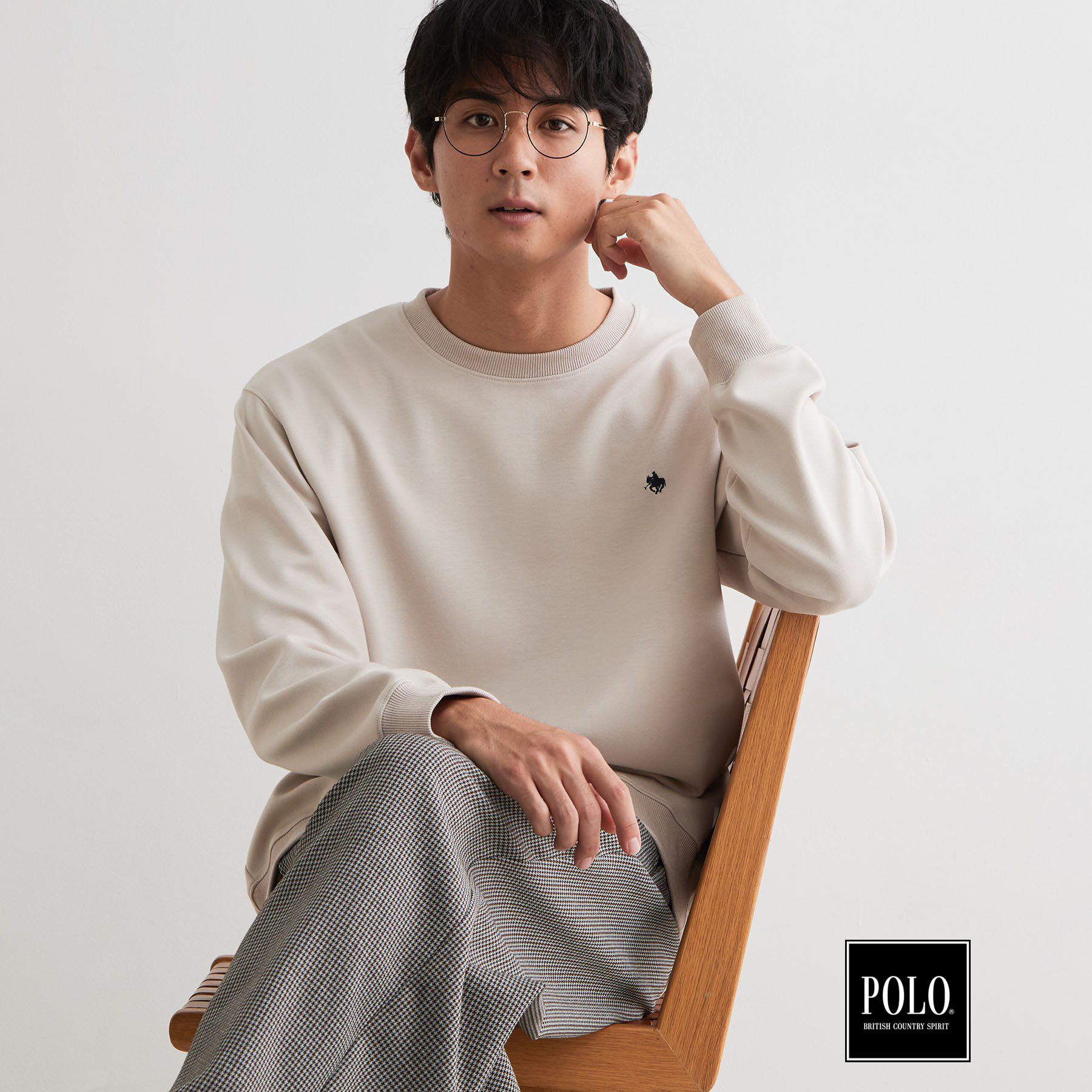 THE SHOP TK「POLO BCS ／ 別注ダンボールスウェット」|Tシャツ・カットソー|ベージュ(052)