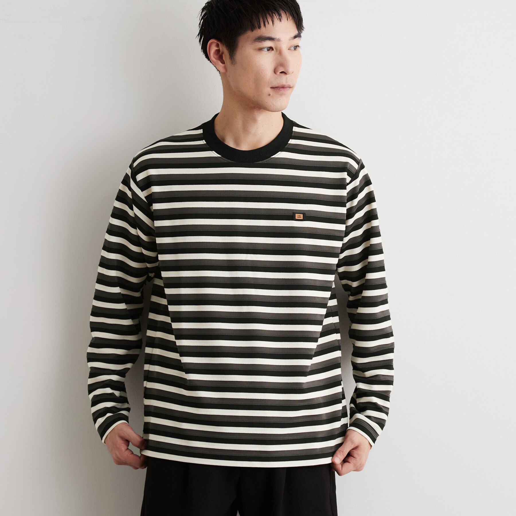 THE SHOP TK「ランダムボーダー」|Tシャツ・カットソー|ブラック(219)