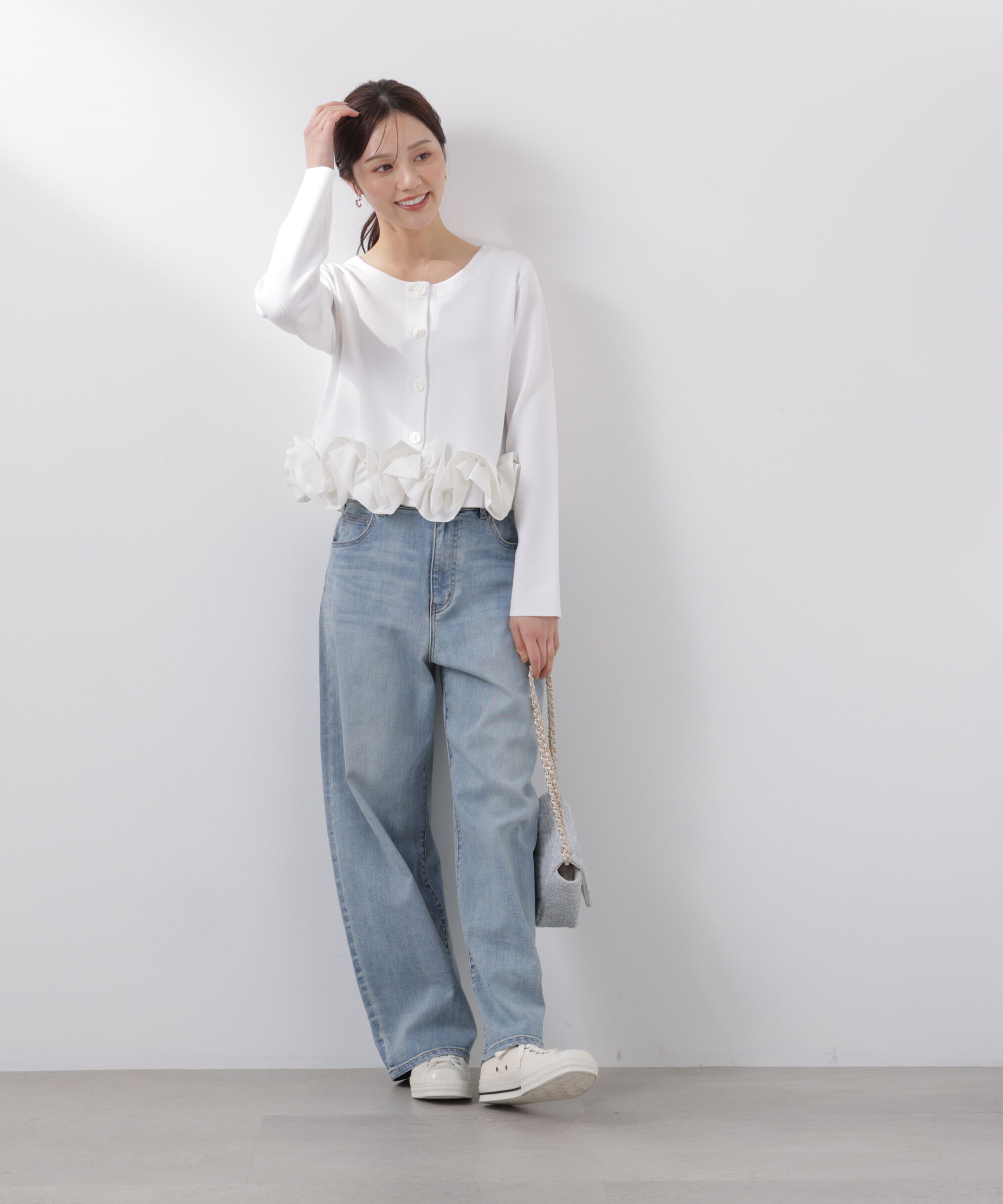 PROPORTION BODY DRESSING「〈a/mie〉ホイップペプラムニット　26SS」|カーディガン|