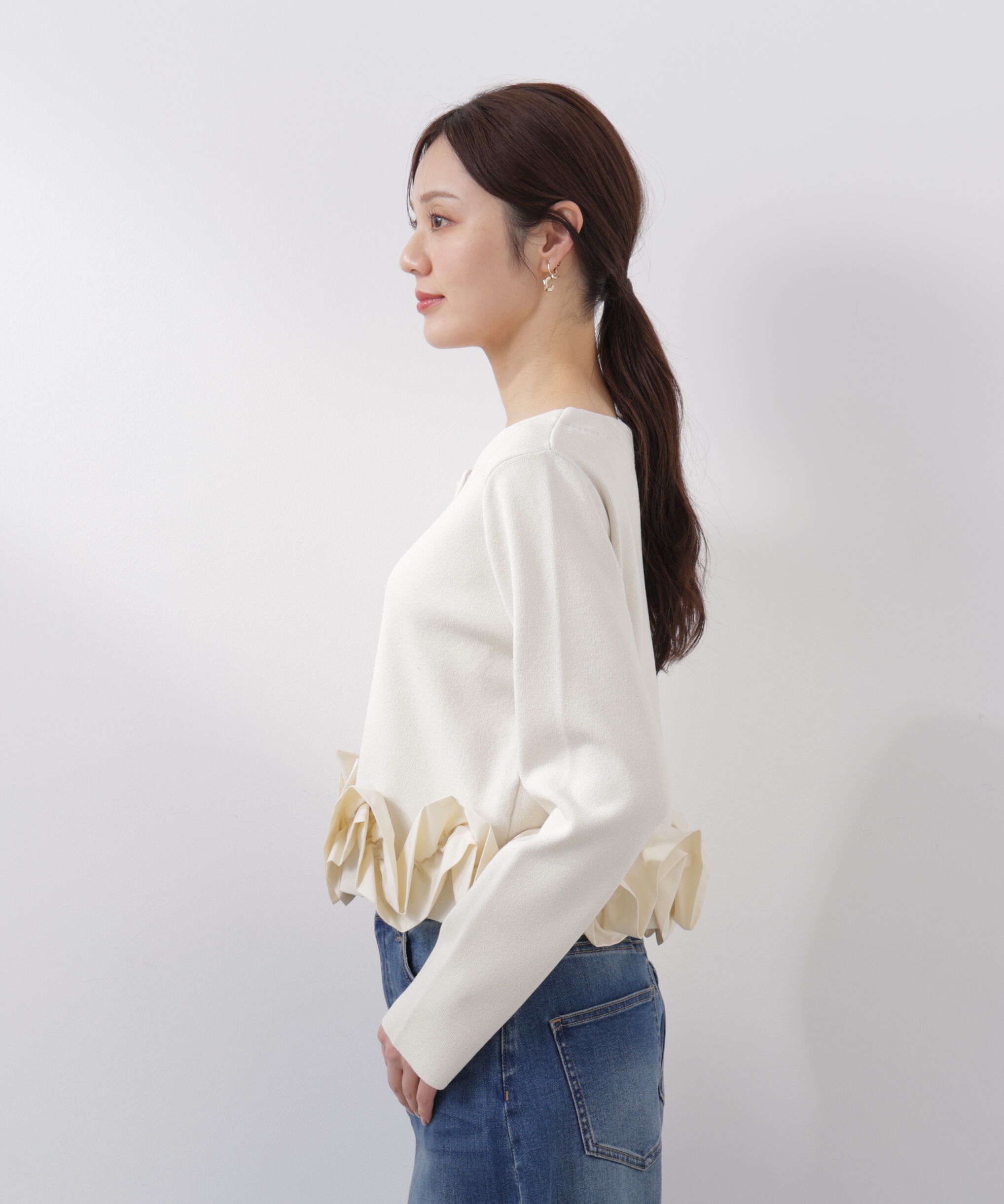 PROPORTION BODY DRESSING「〈a/mie〉ホイップペプラムニット　26SS」|カーディガン|