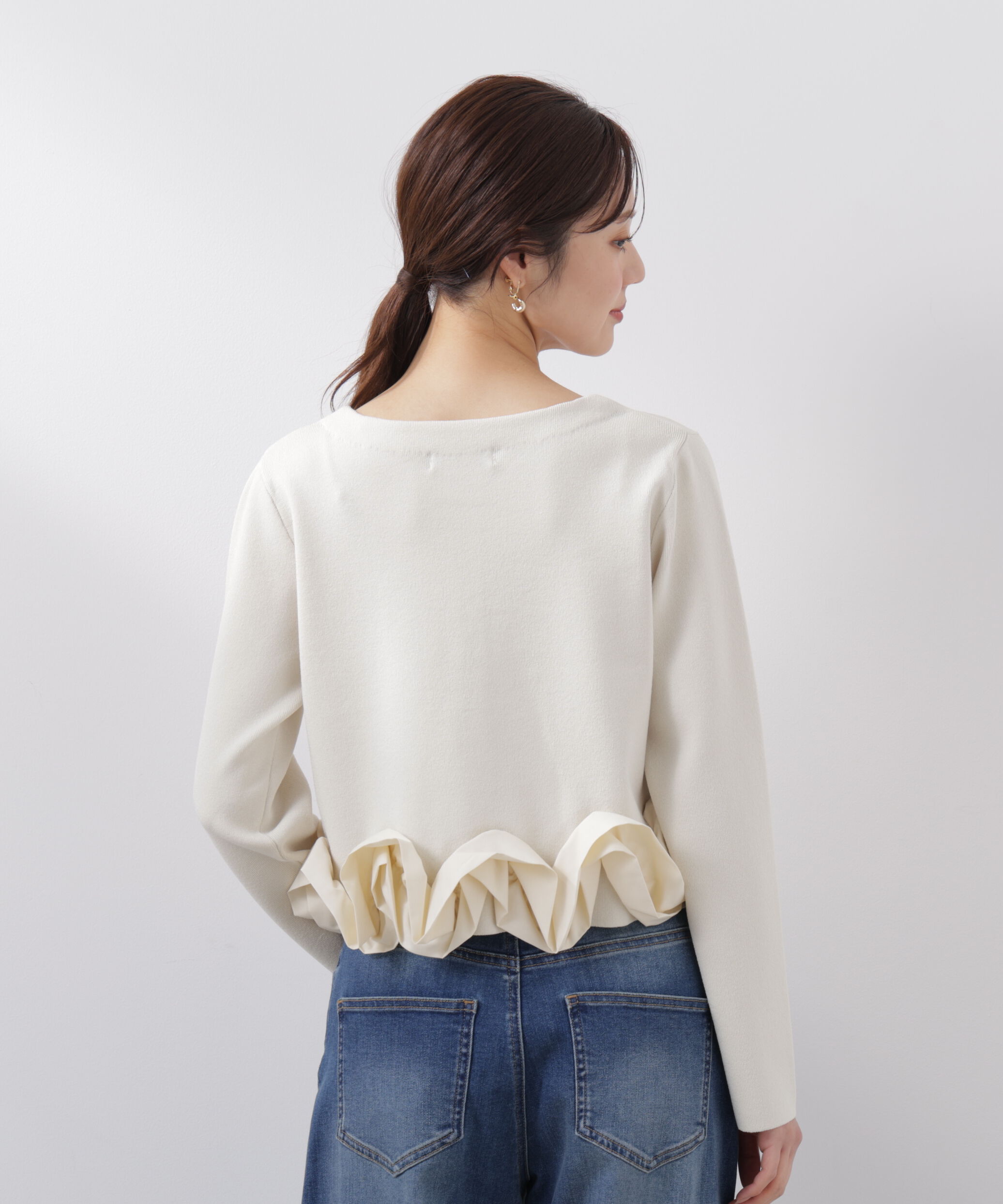 PROPORTION BODY DRESSING「〈a/mie〉ホイップペプラムニット　26SS」|カーディガン|