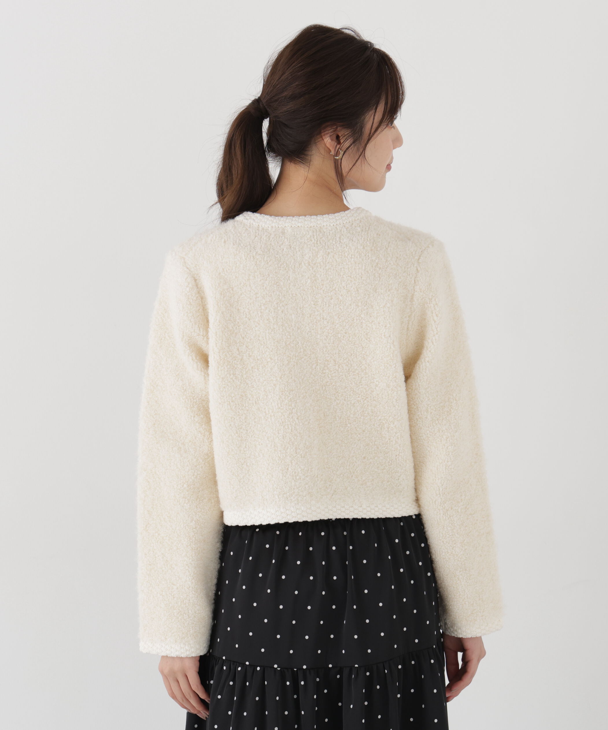 PROPORTION BODY DRESSING「＜a/mie＞ブークレニットジャケット」|カーディガン|