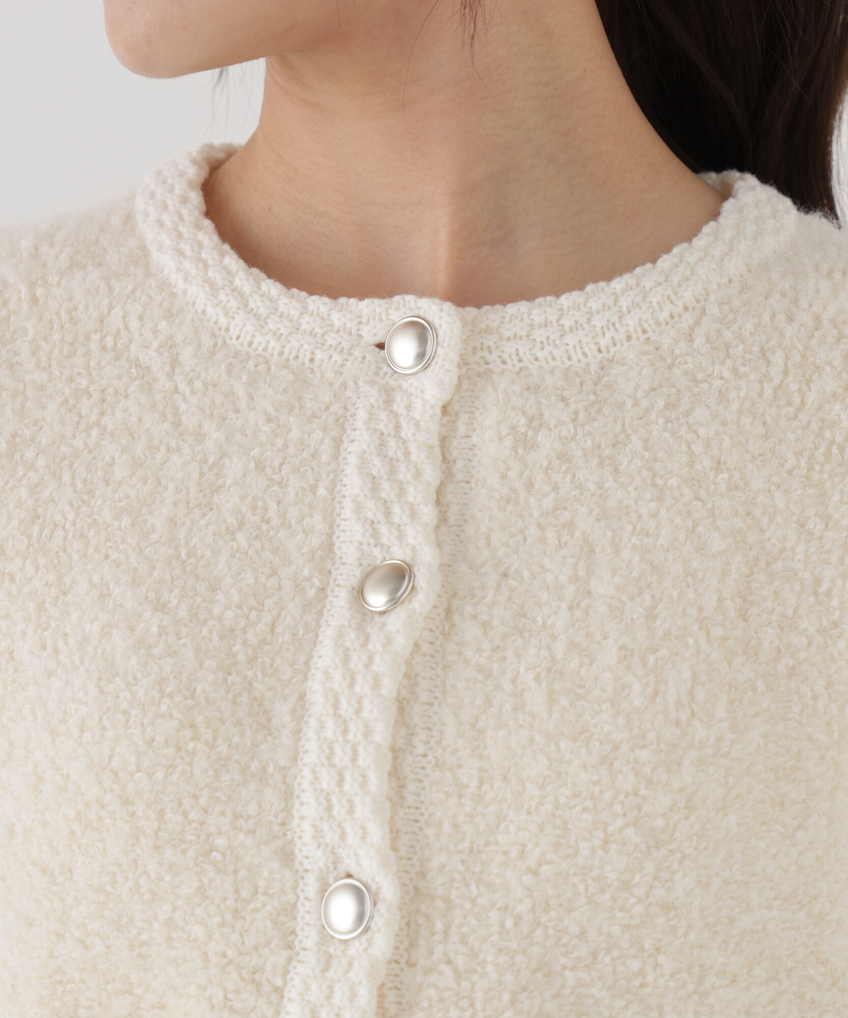 PROPORTION BODY DRESSING「＜a/mie＞ブークレニットジャケット」|カーディガン|