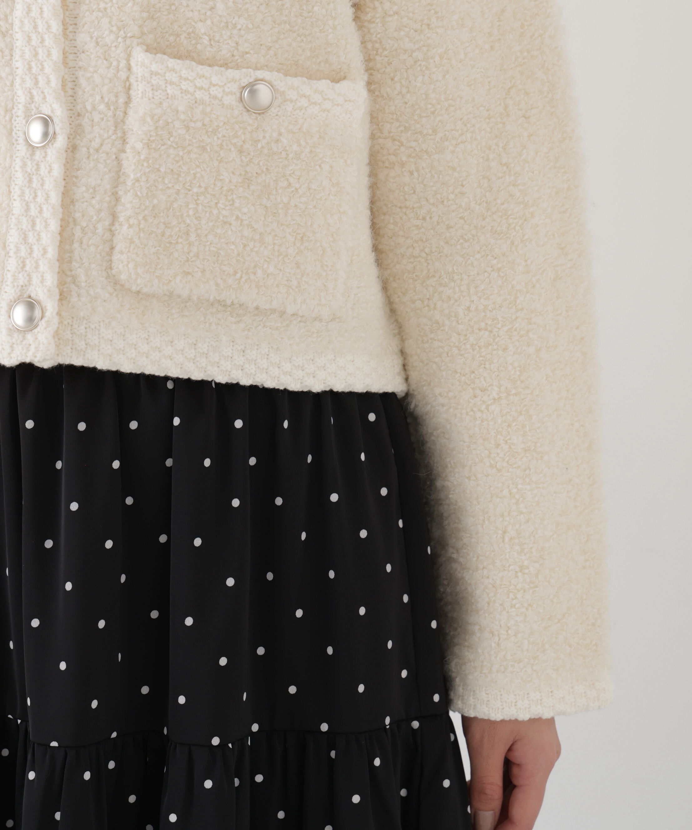 PROPORTION BODY DRESSING「＜a/mie＞ブークレニットジャケット」|カーディガン|