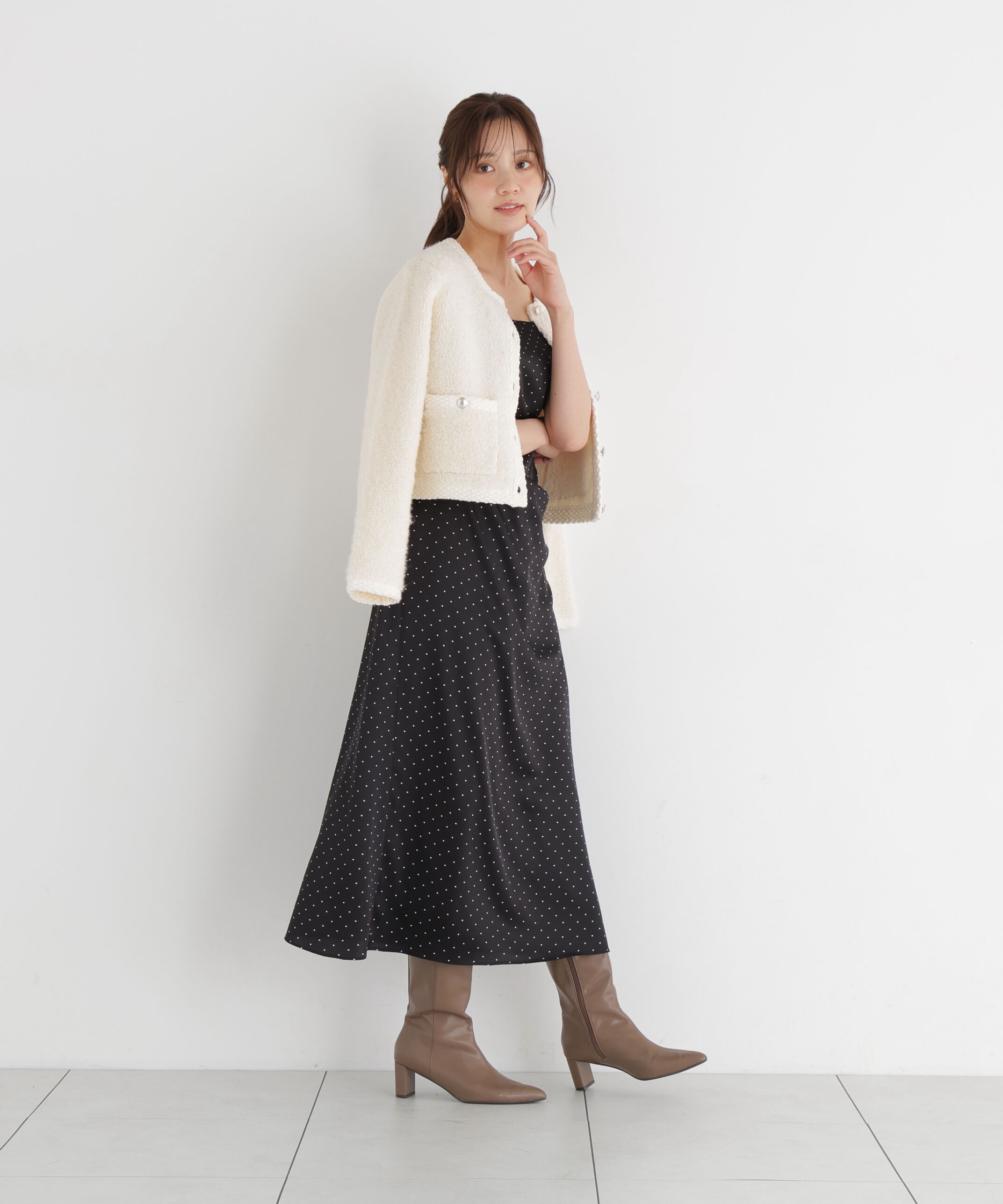 PROPORTION BODY DRESSING「＜a/mie＞ブークレニットジャケット」|カーディガン|