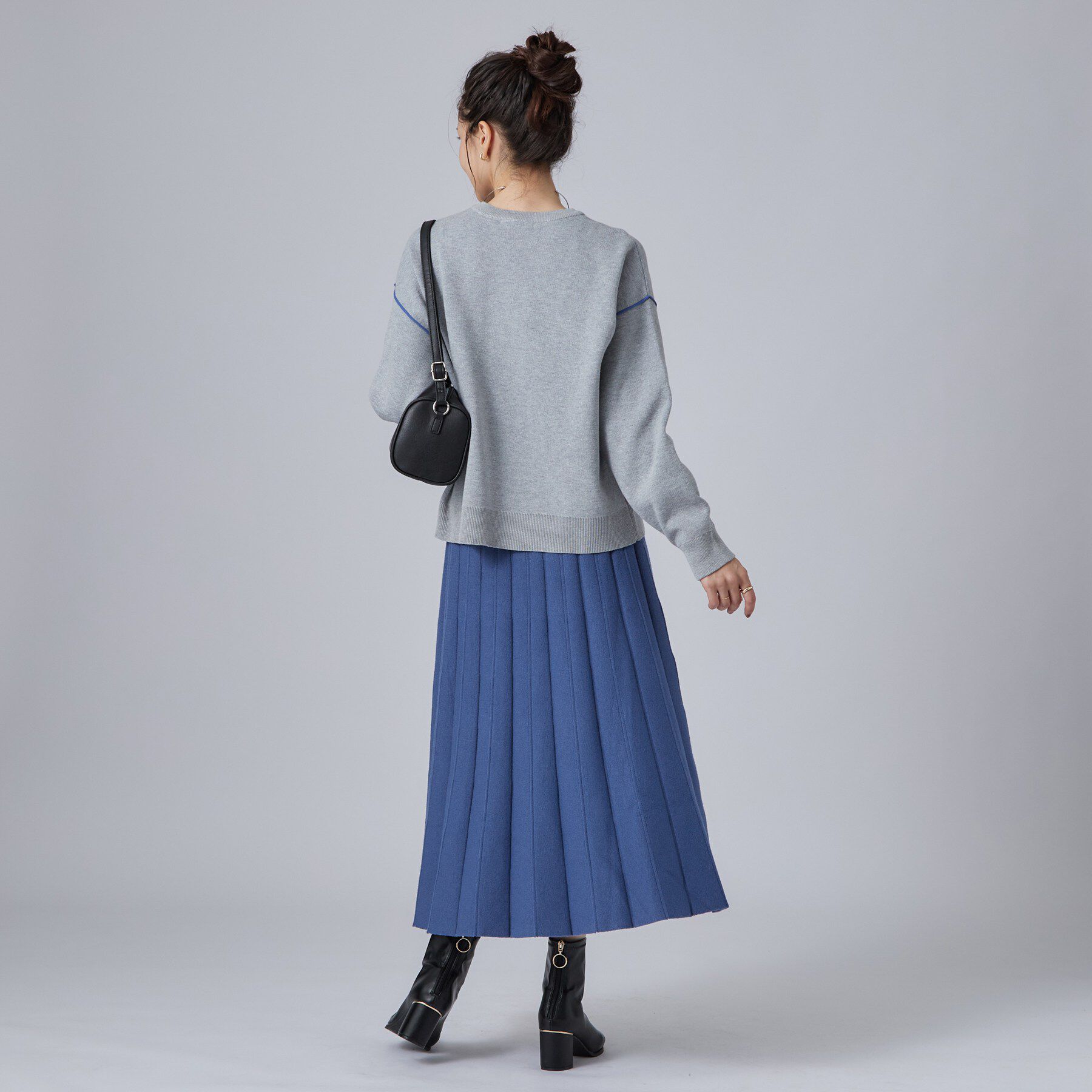SHOO･LA･RUE「【洗濯機可/S-LL】もちもちで心地よい もちここニットプリーツスカート」|スカート|