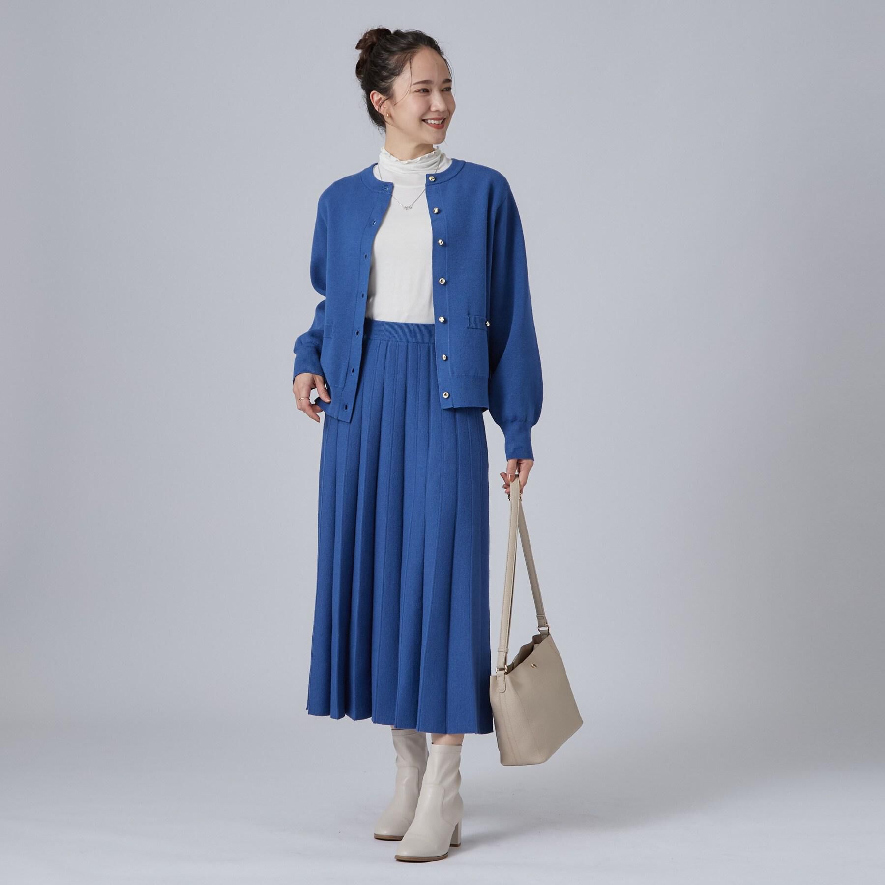 SHOO･LA･RUE「【洗濯機可/S-LL】もちもちで心地よい もちここニットプリーツスカート」|スカート|