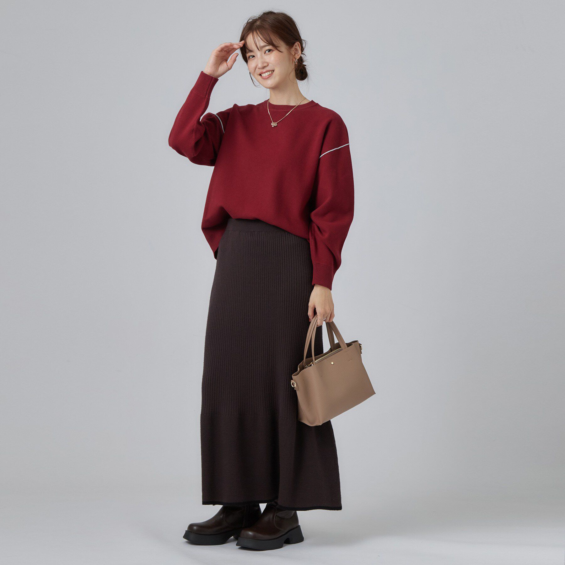 SHOO･LA･RUE「配色が目を引く　スウェットライクニット」|ニット・セーター|