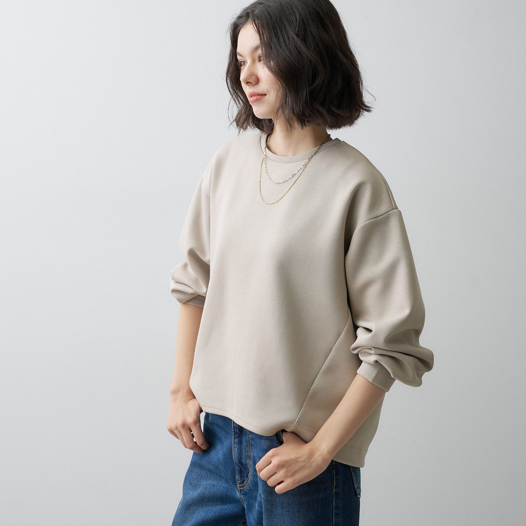 Dessin「【洗える/セットアップ可】コットン混ダンボール プルオーバー」|Tシャツ・カットソー|
