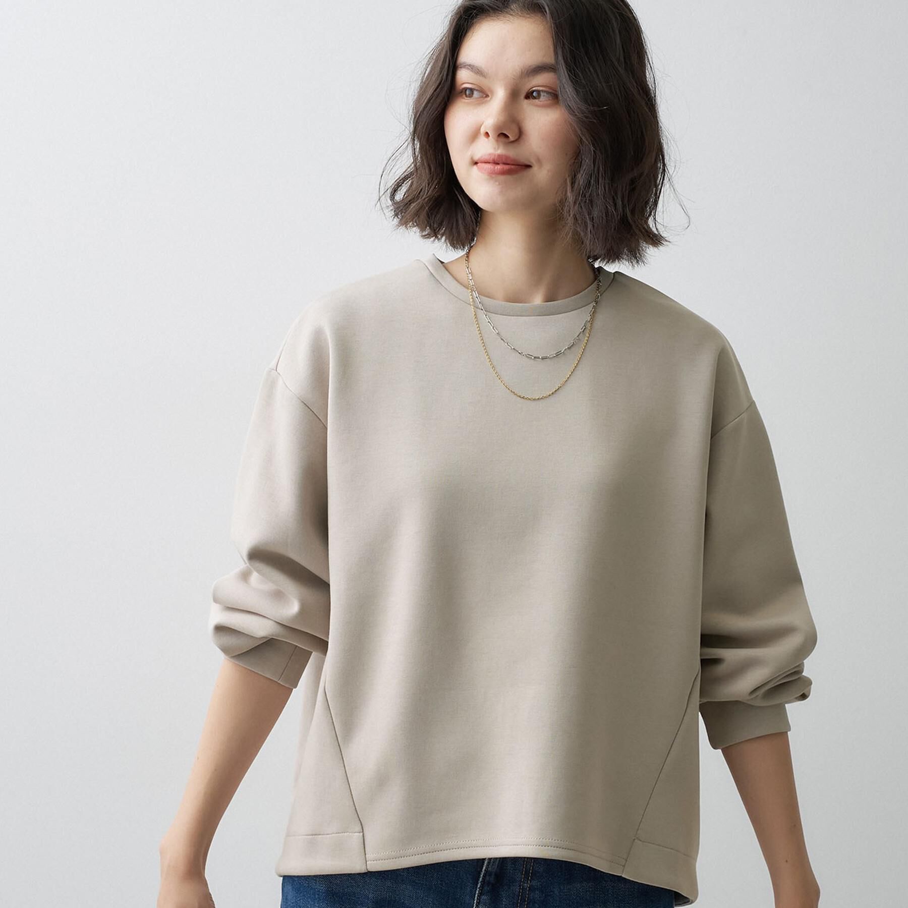 Dessin「【洗える/セットアップ可】コットン混ダンボール プルオーバー」|Tシャツ・カットソー|グレージュ(050)