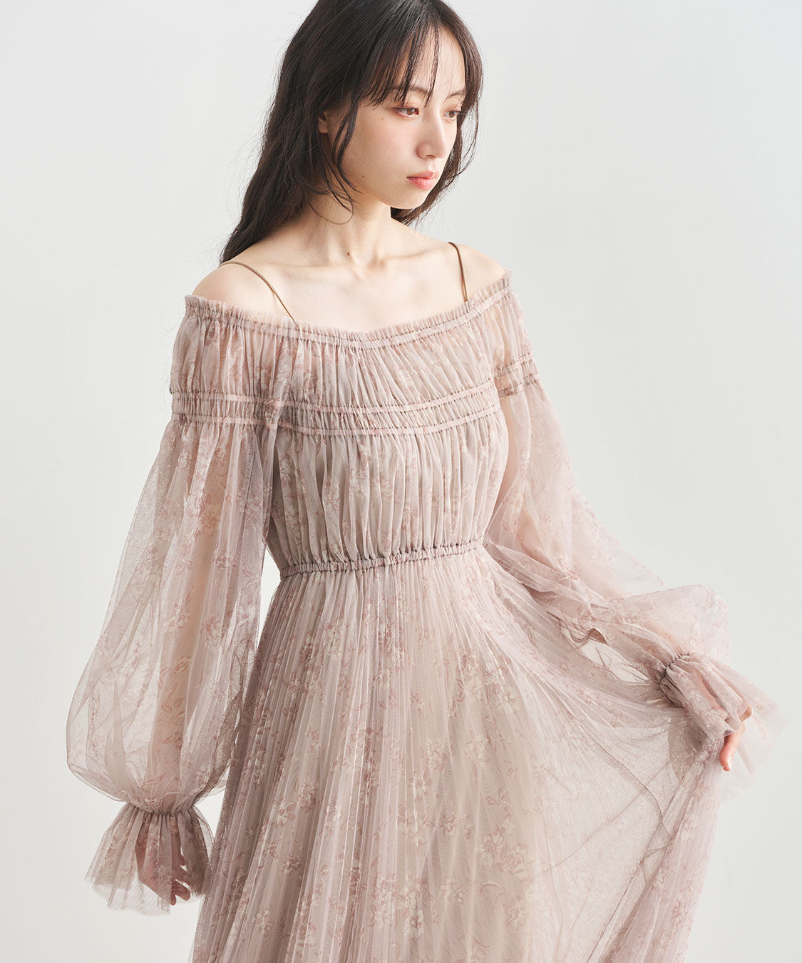 COCO DEAL「フラワープリントチュールワンピース」|ワンピース|