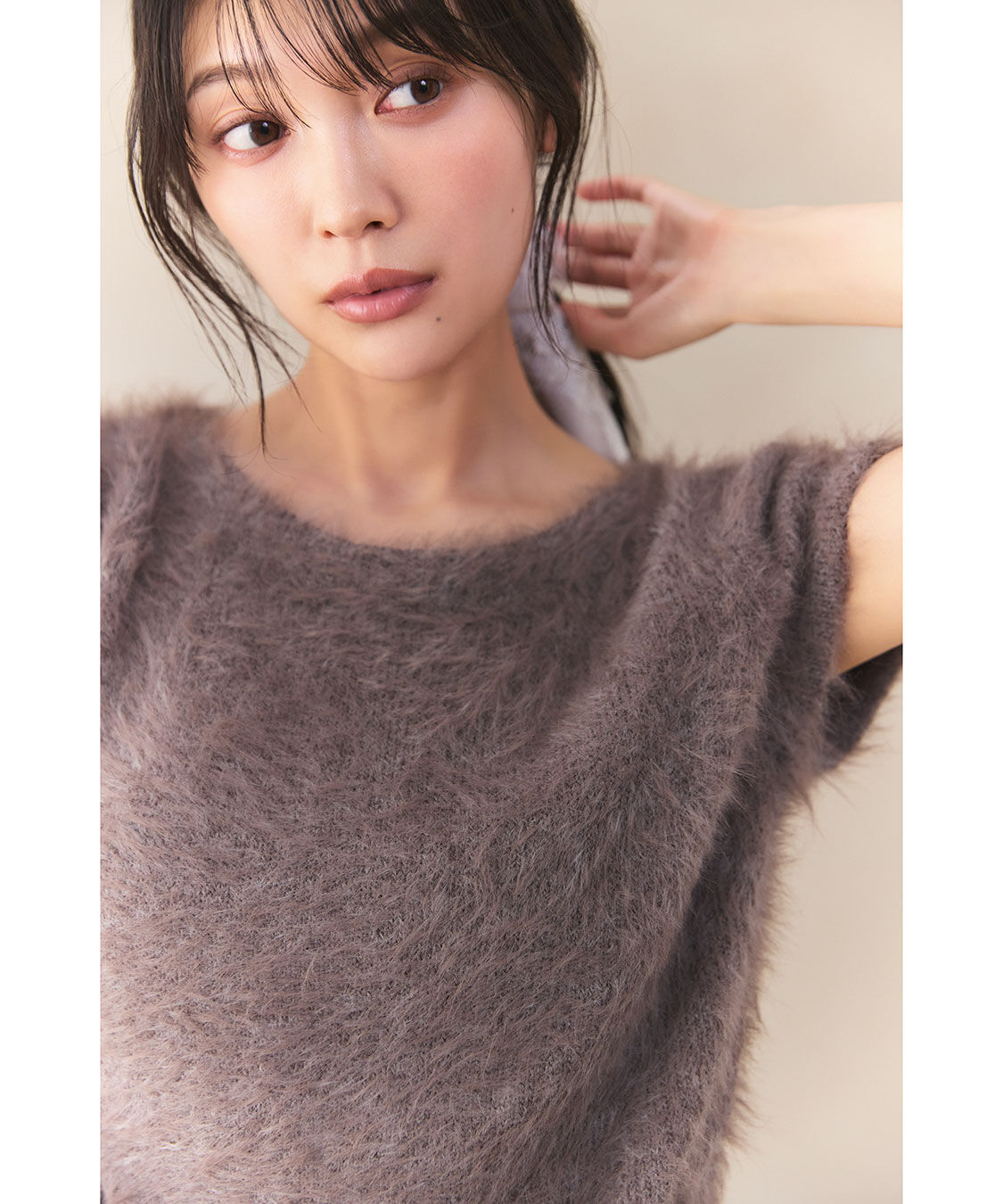 COCO DEAL「フェザーボートネックキャップスリーブニット」|ニット・セーター|