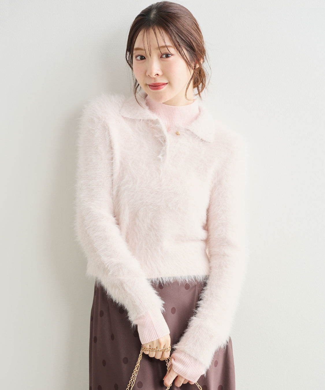 COCO DEAL「フェザーポロニットトップス」|ポロシャツ|