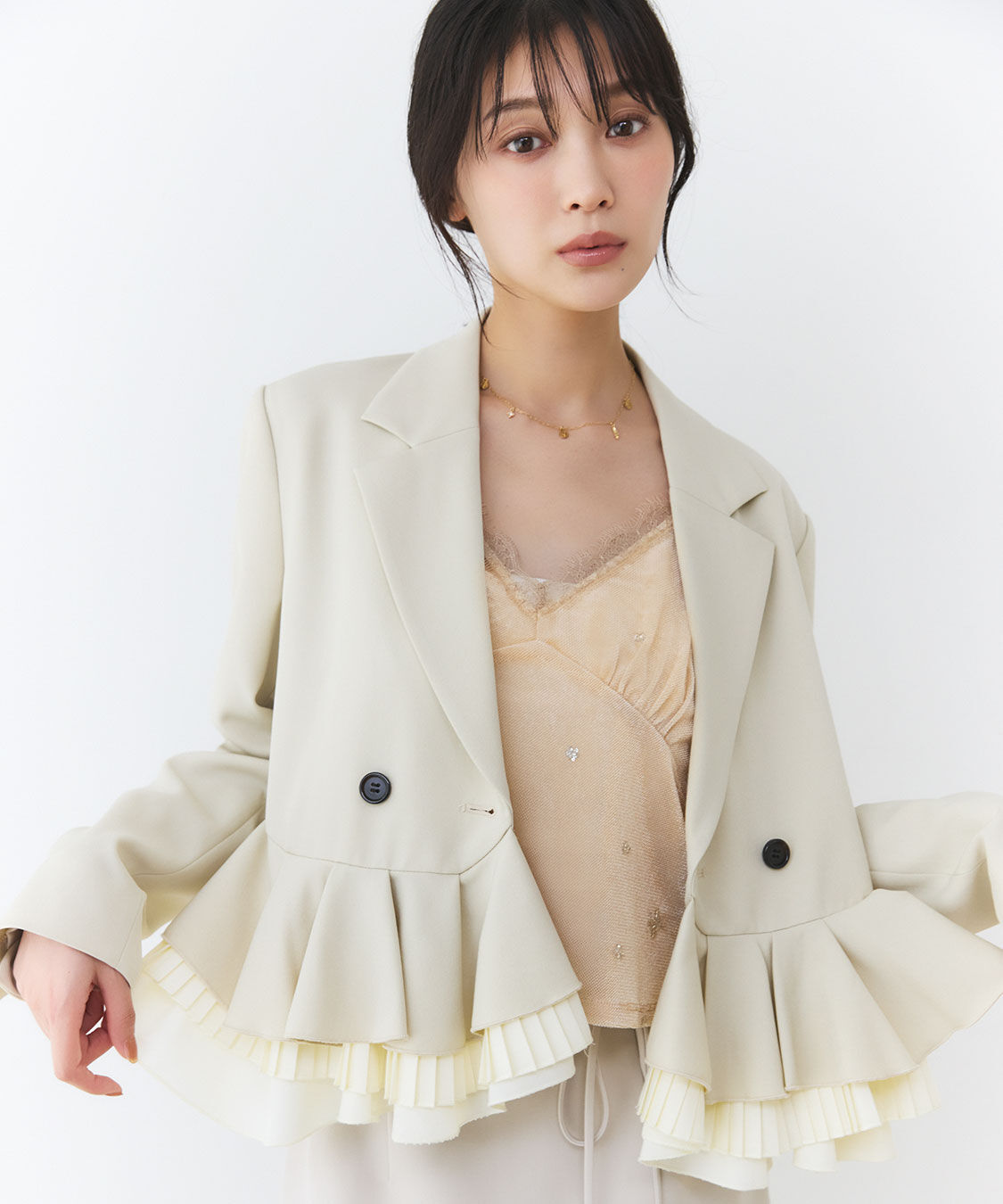 COCO DEAL「ビーズ刺繍シアーベロアキャミソール」|キャミソール|