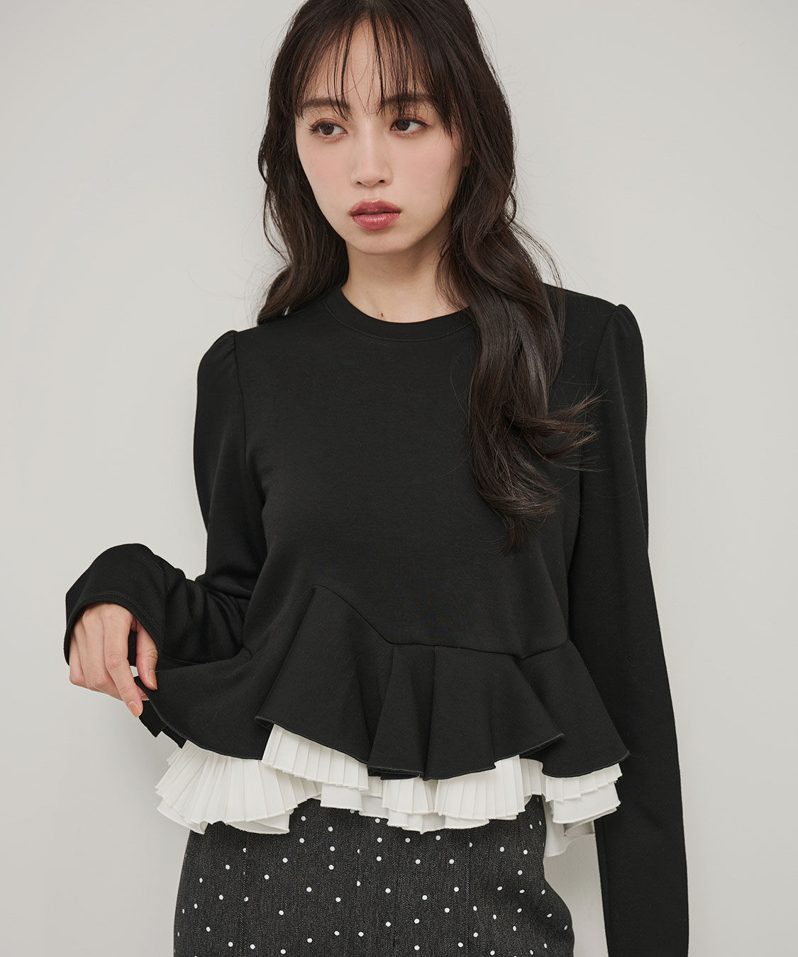 COCO DEAL「ランダムフリルペプラムトップス」|Tシャツ・カットソー|