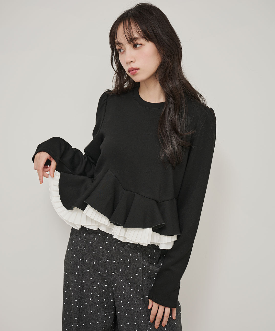 COCO DEAL「ランダムフリルペプラムトップス」|Tシャツ・カットソー|