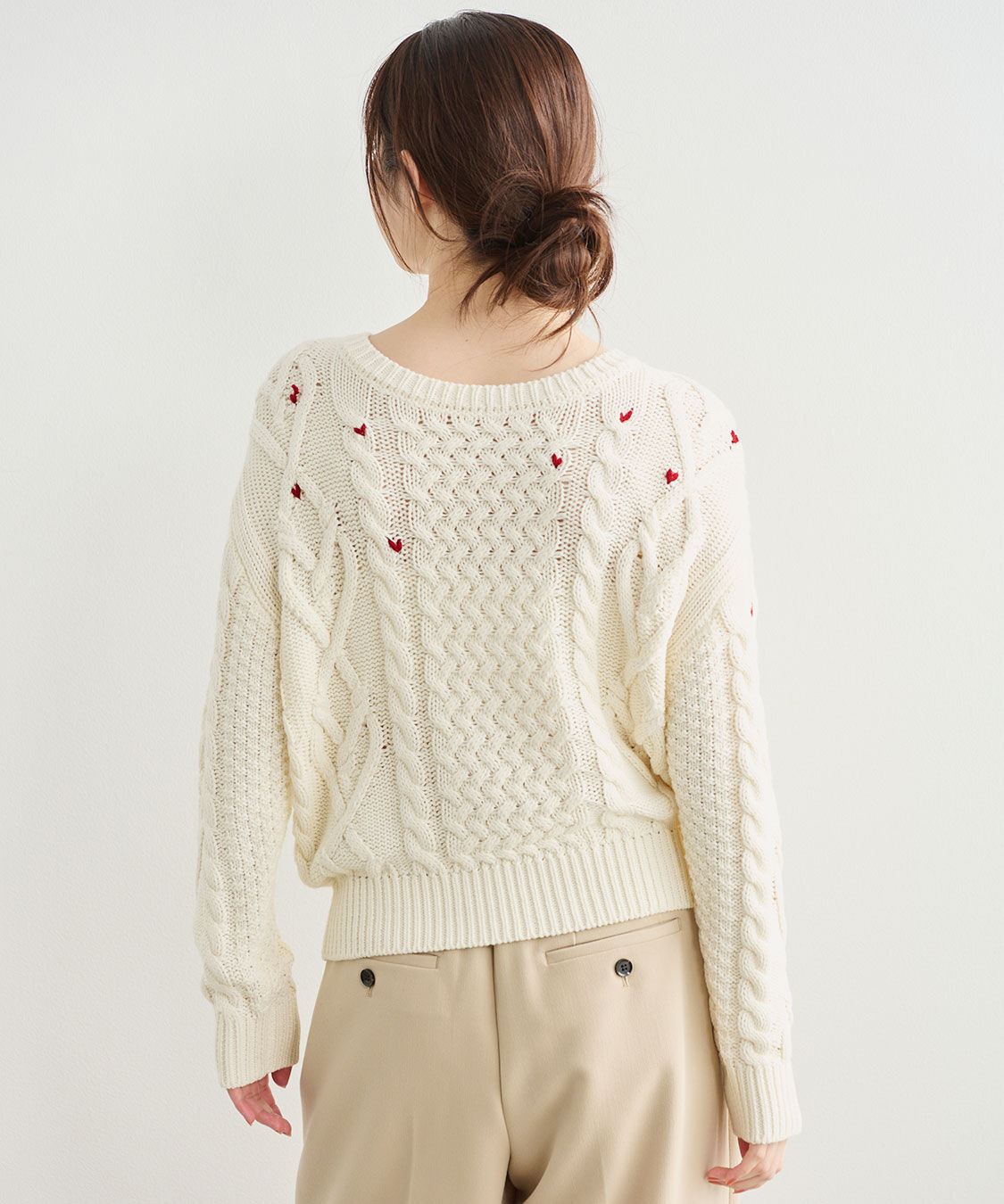 COCO DEAL「ケーブルハート刺繍ニット」|ニット・セーター|