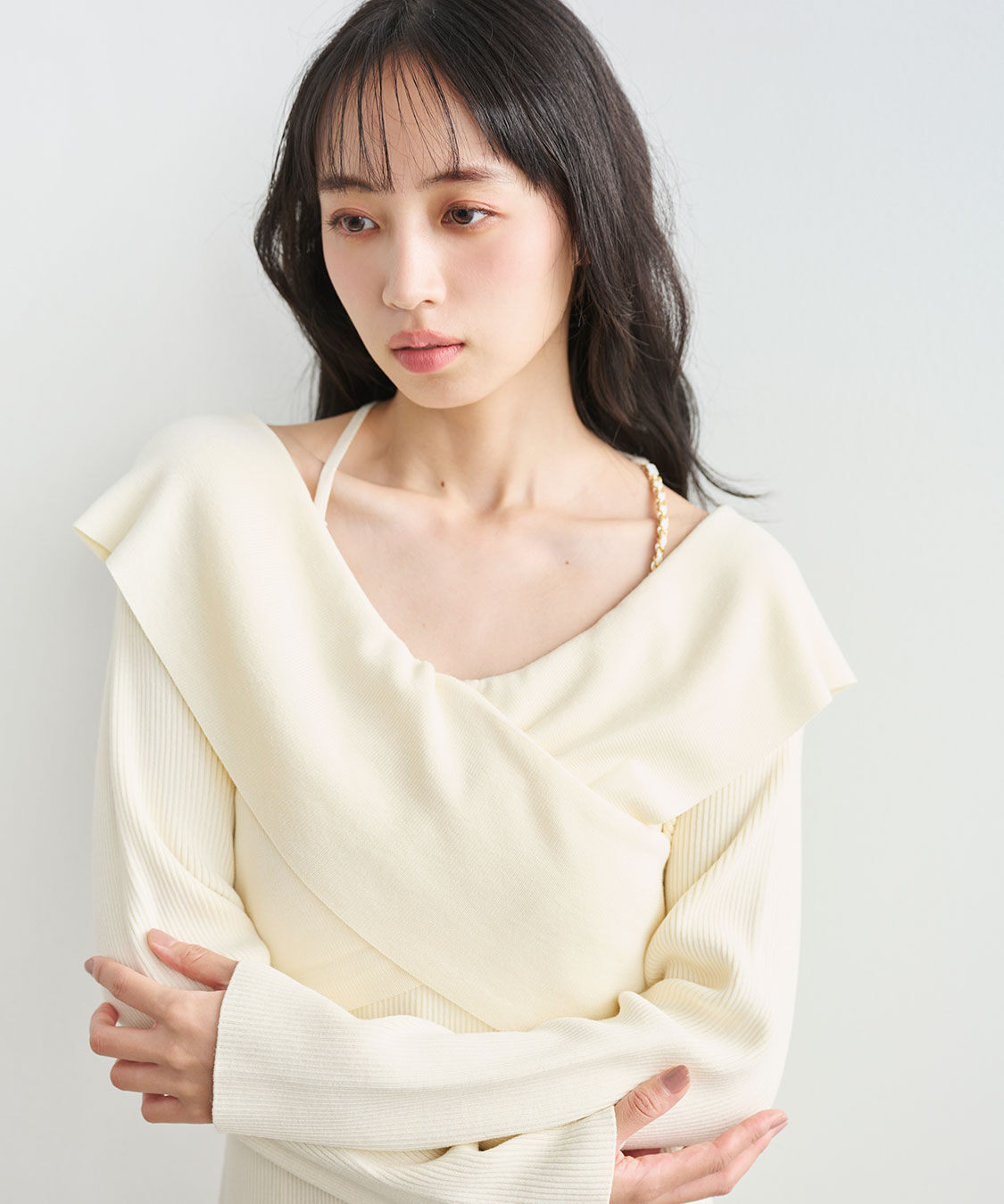 COCO DEAL「オフショルニットマーメイドワンピース」|ワンピース|