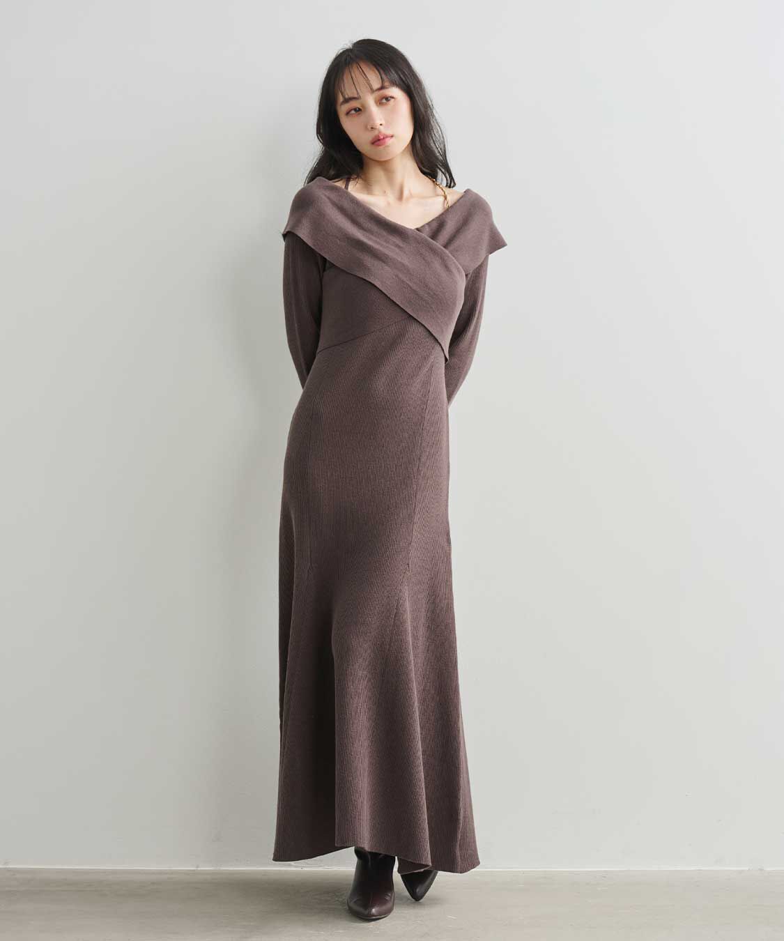 COCO DEAL「オフショルニットマーメイドワンピース」|ワンピース|