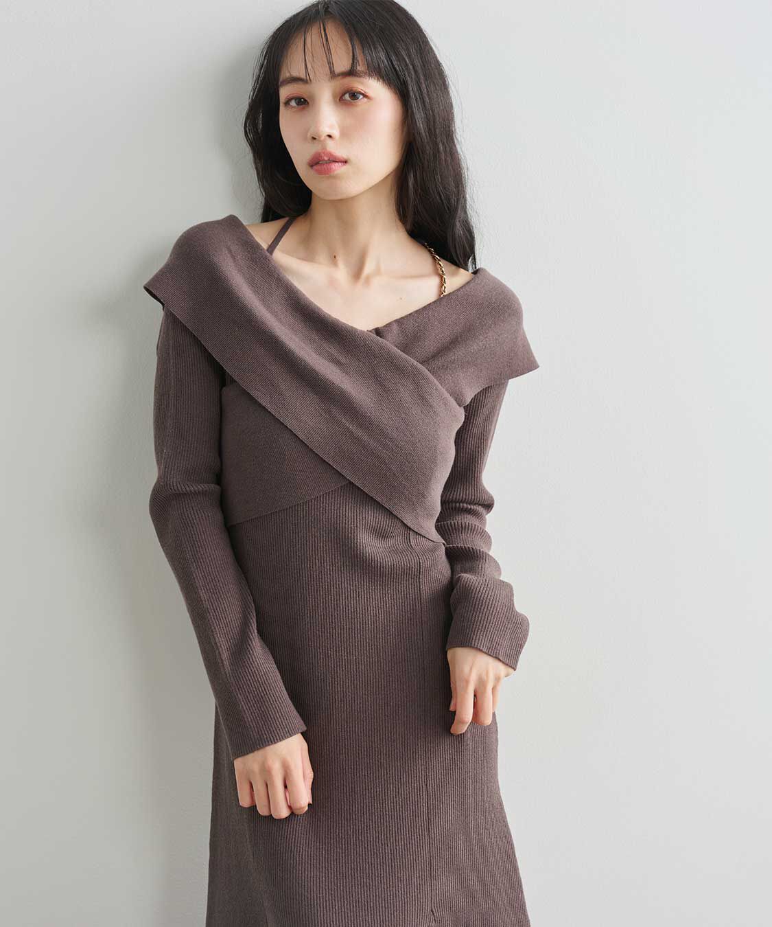 COCO DEAL「オフショルニットマーメイドワンピース」|ワンピース|