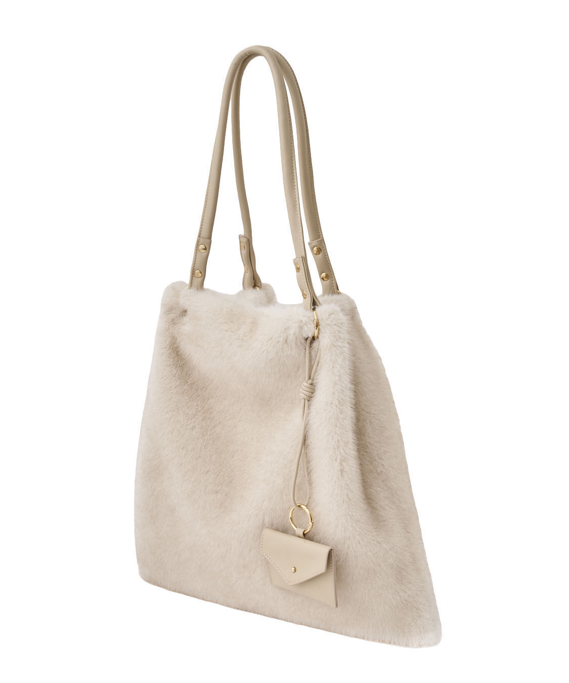 COCO DEAL「レザーハンドルファーBAG」|ハンドバッグ|