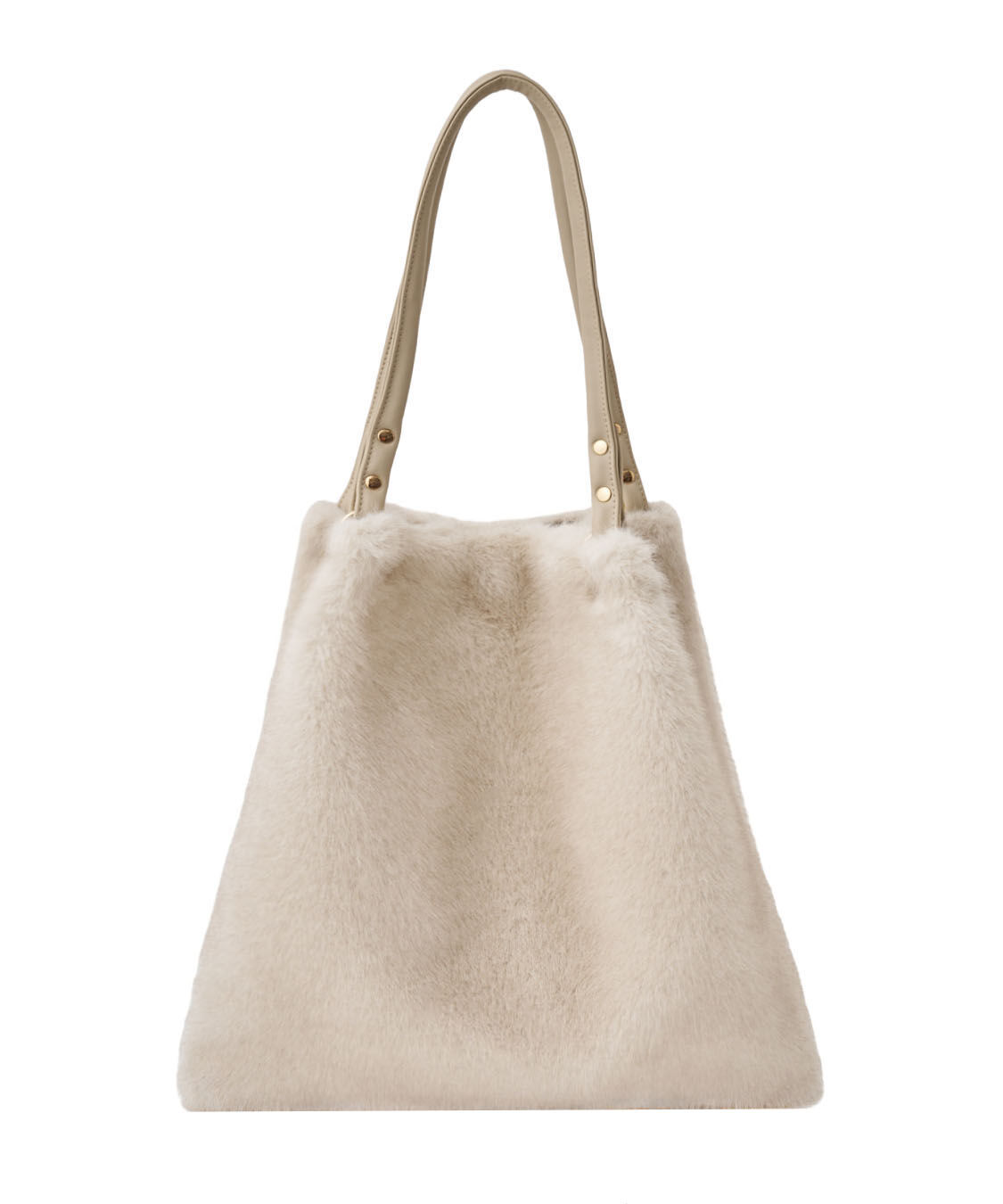 COCO DEAL「レザーハンドルファーBAG」|ハンドバッグ|