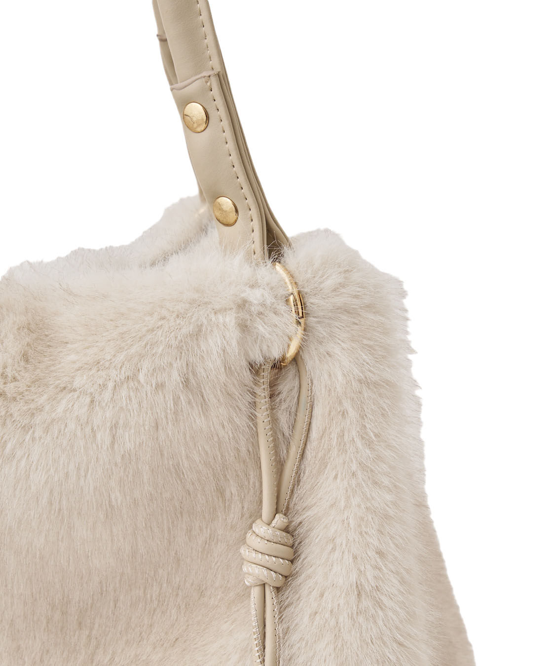 COCO DEAL「レザーハンドルファーBAG」|ハンドバッグ|