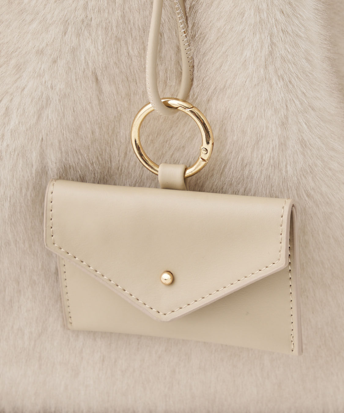COCO DEAL「レザーハンドルファーBAG」|ハンドバッグ|