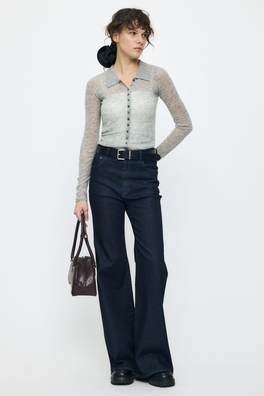 MOUSSY「SHEER KNIT SHIRT シャツ」|ニット・セーター|