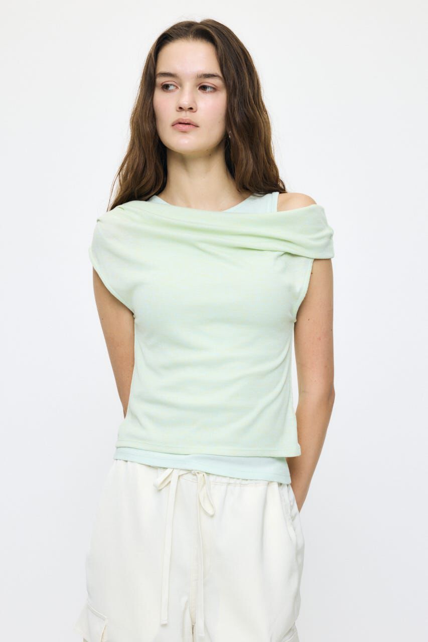 MOUSSY「LAYERED OFF SHOULDER トップス」|Tシャツ・カットソー|