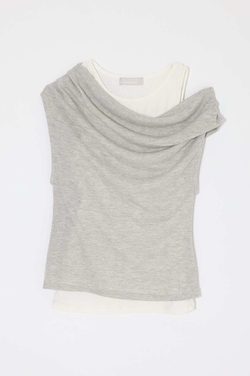 MOUSSY「LAYERED OFF SHOULDER トップス」|Tシャツ・カットソー|