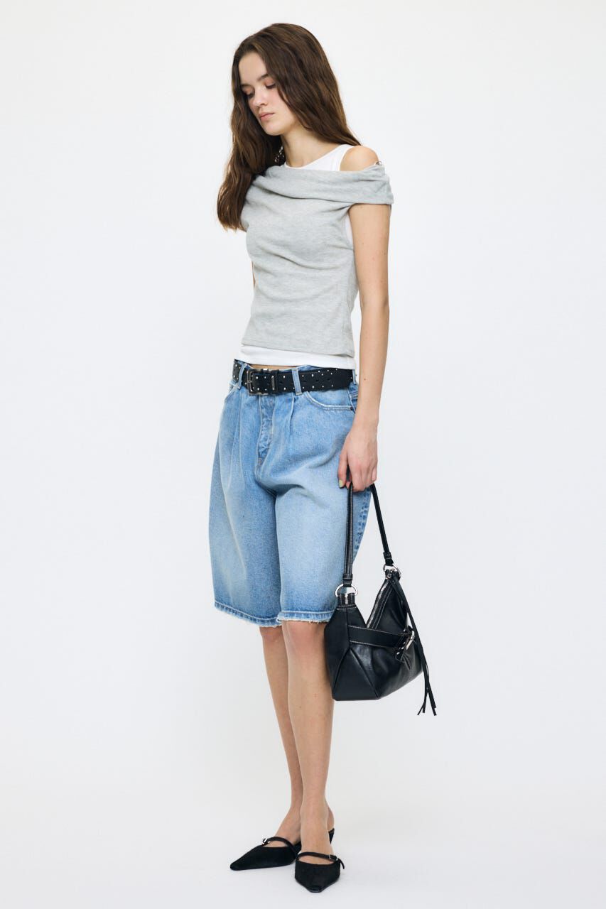 MOUSSY「LAYERED OFF SHOULDER トップス」|Tシャツ・カットソー|