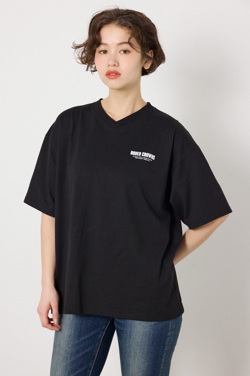 RODEO CROWNS「エンボスロゴVネックTシャツ」|Tシャツ・カットソー|BLK