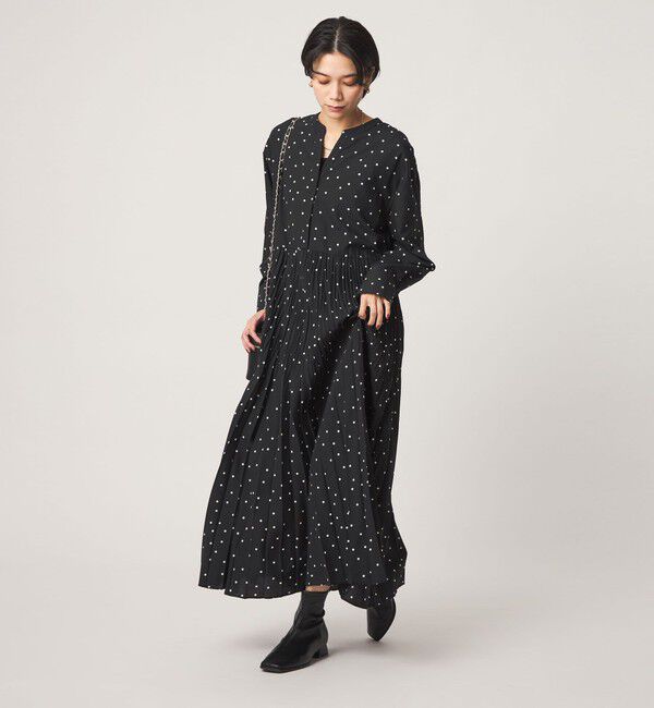 UNITED ARROWS green label relaxing「［size SHORT/TALLあり］ワッシャー プリーツ ワンピース ドット」|ワンピース|
