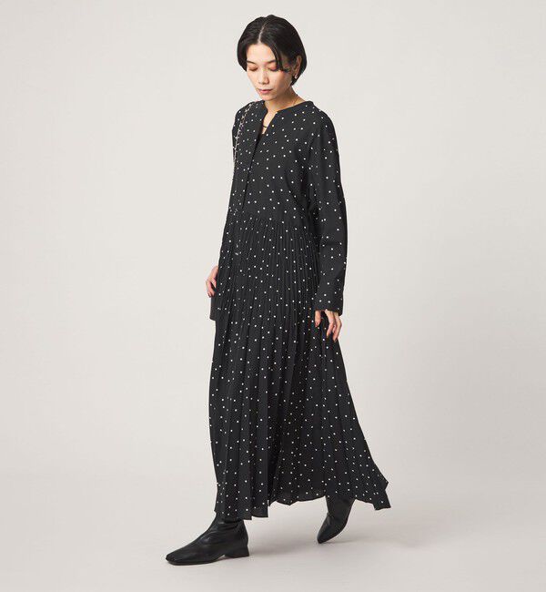UNITED ARROWS green label relaxing「［size SHORT/TALLあり］ワッシャー プリーツ ワンピース ドット」|ワンピース|