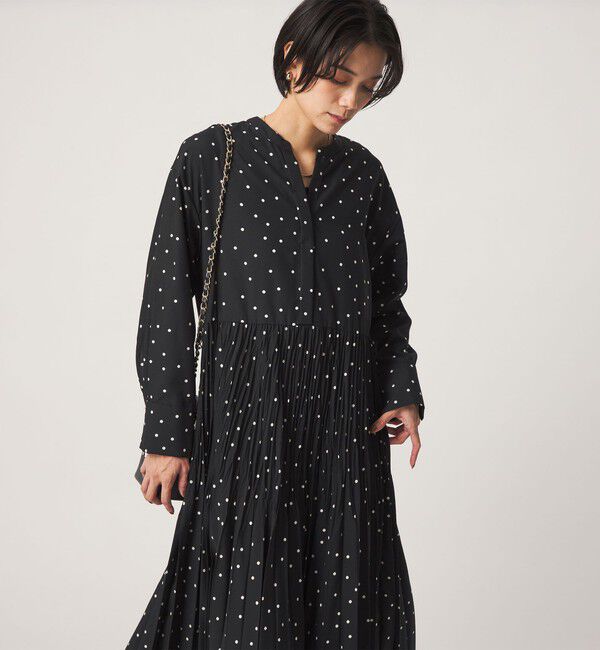 UNITED ARROWS green label relaxing「［size SHORT/TALLあり］ワッシャー プリーツ ワンピース ドット」|ワンピース|