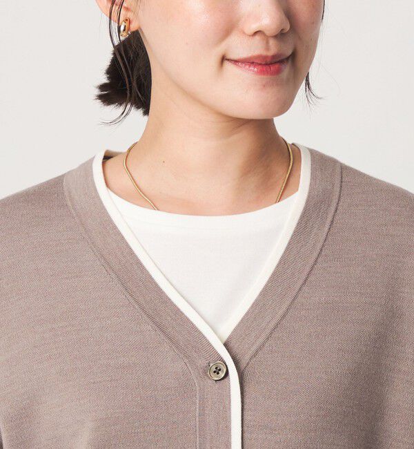 UNITED ARROWS green label relaxing「ウール スムース ワイド Vネック カーディガン ウォッシャブル」|カーディガン|