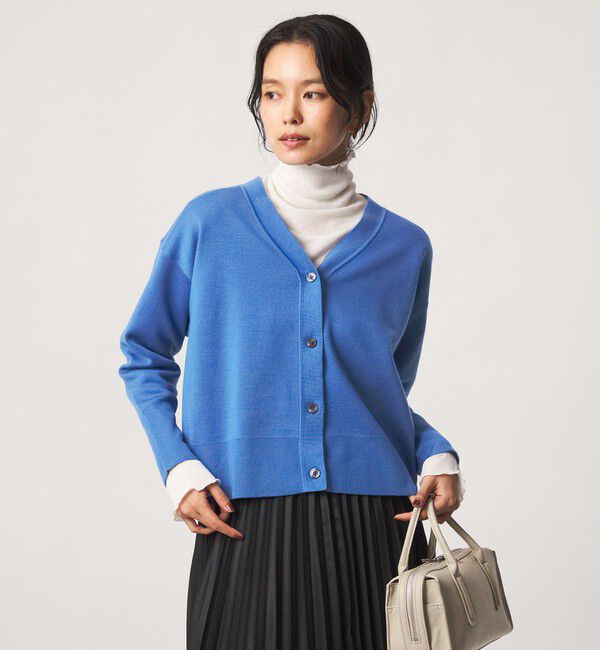 UNITED ARROWS green label relaxing「ウール スムース ワイド Vネック カーディガン ウォッシャブル」|カーディガン|