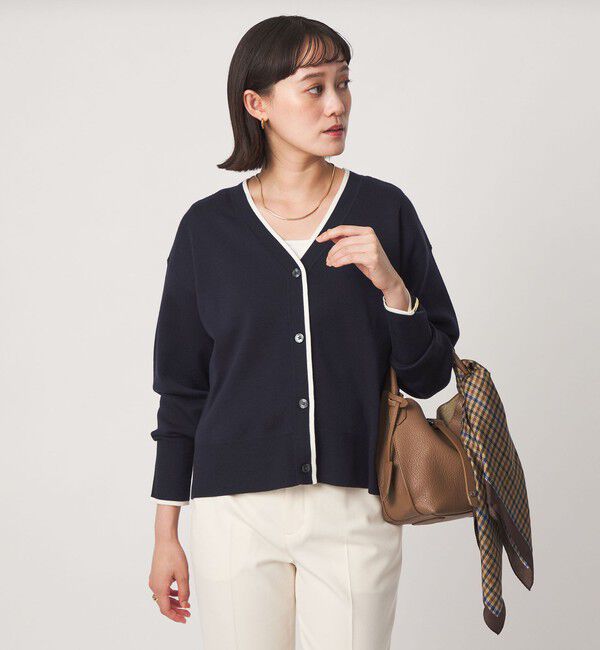 UNITED ARROWS green label relaxing「ウール スムース ワイド Vネック カーディガン ウォッシャブル」|カーディガン|