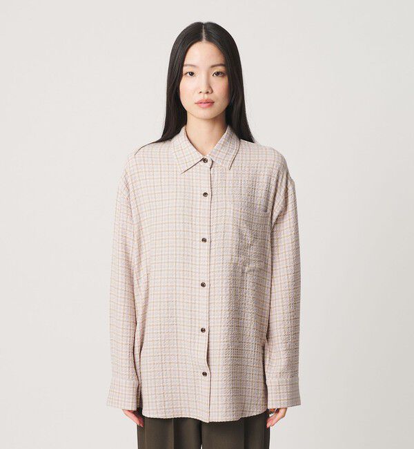 BEAUTY&YOUTH UNITED ARROWS「レーヨンブレンド チェック オーバーサイズシャツ」|シャツ・ブラウス|