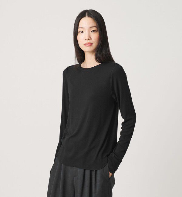 BEAUTY&YOUTH UNITED ARROWS「毛セルロースブレンド クルーネック カットソー」|Tシャツ・カットソー|BLACK