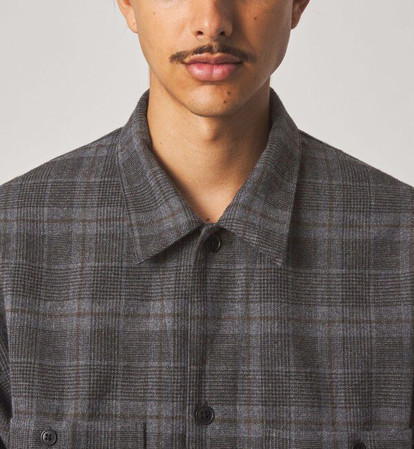 STEVEN ALAN「＜Steven Alan＞ ウォッシュド ウール チェック オープンカラー オーバー シャツ」|シャツ・ブラウス|