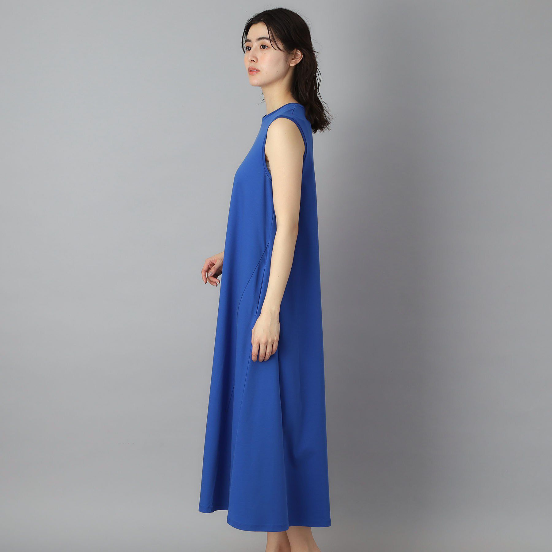 DRESSTERIOR「【接触冷感／抗菌防臭／消臭/ウォッシャブル】アイスクリアコットン フレンチスリーブワンピース」|ワンピース|
