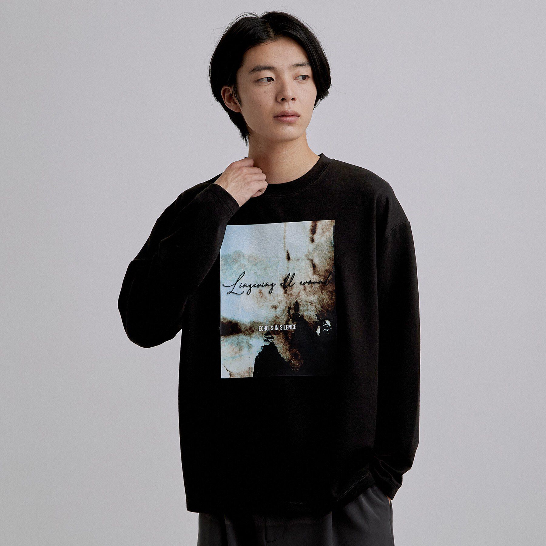 tk.TAKEO KIKUCHI「アートグラフィック ブラシ刺繍長袖Tシャツ」|Tシャツ・カットソー|