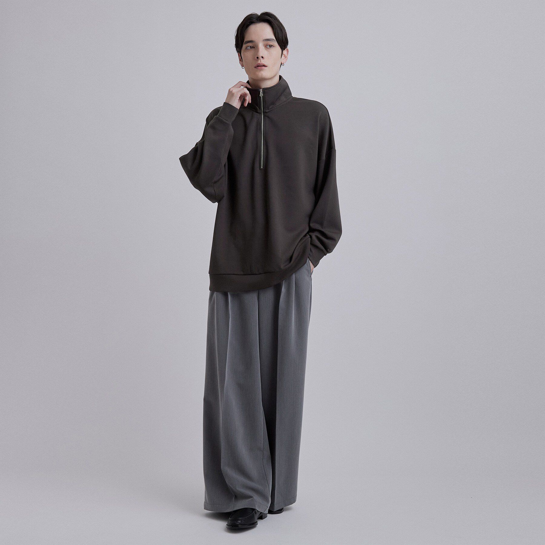 tk.TAKEO KIKUCHI「やわらかポンチハーフジップ」|Tシャツ・カットソー|
