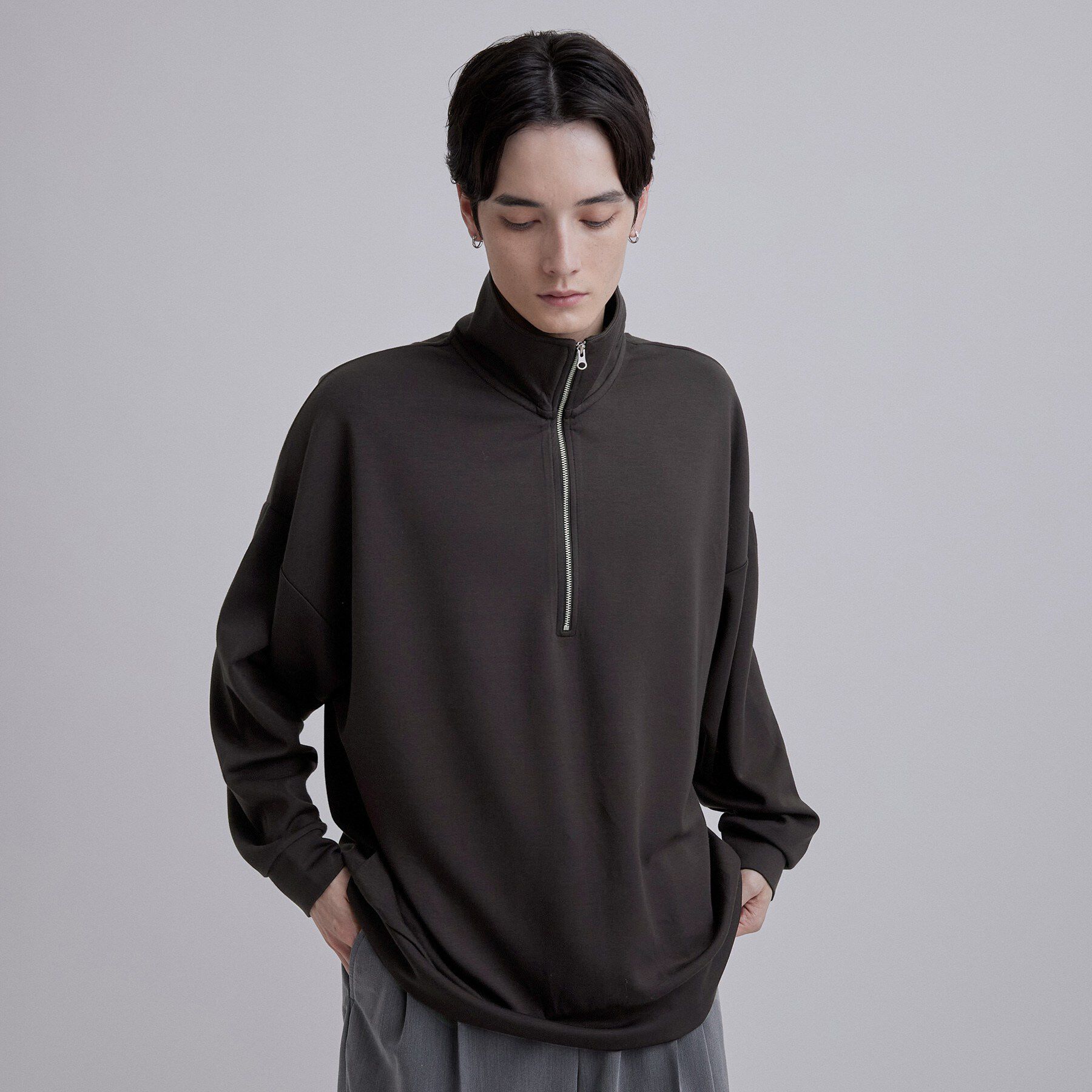 tk.TAKEO KIKUCHI「やわらかポンチハーフジップ」|Tシャツ・カットソー|