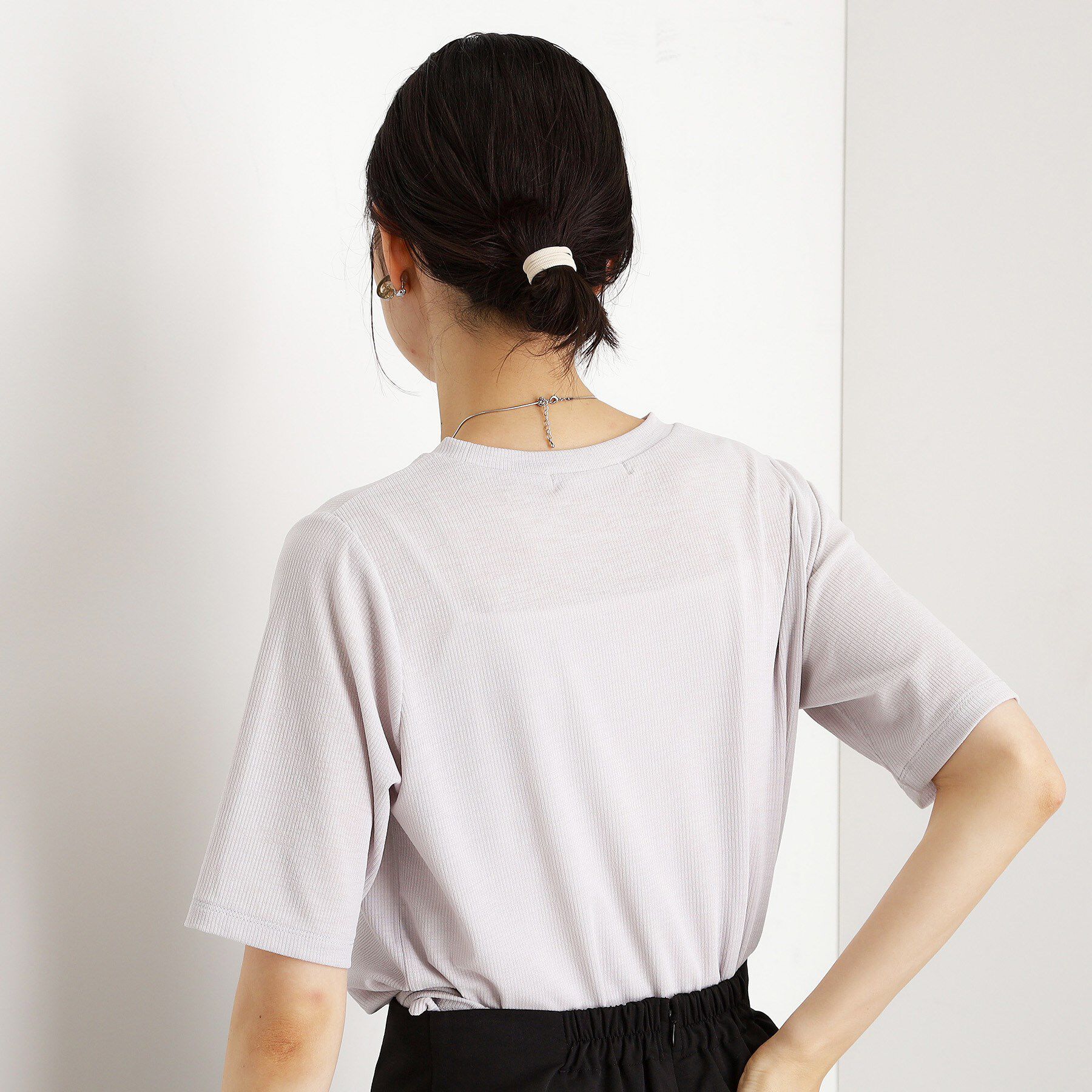 THE SHOP TK「5分袖シアーTシャツ【二の腕カバー/洗濯機OK】」|Tシャツ・カットソー|
