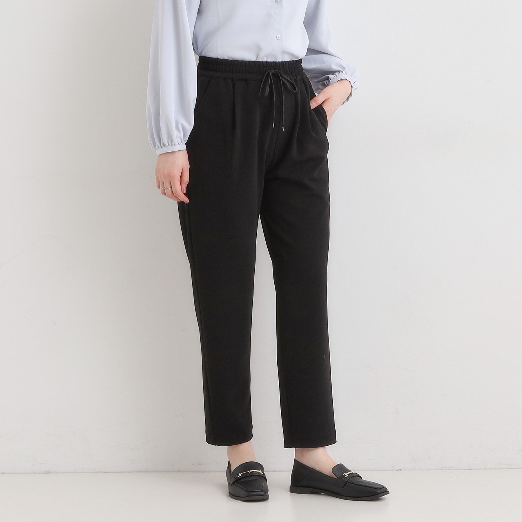 SHOO･LA･RUE「【S-3L/洗濯後しわになりにくい】スマートに見える イージーテーパードパンツ」|その他|